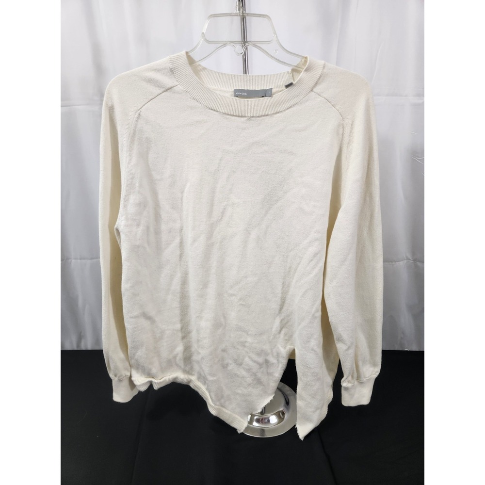 Vince Sweater Cotton Knit‎ Crewneck Cream Tie Waist Size Small Womens